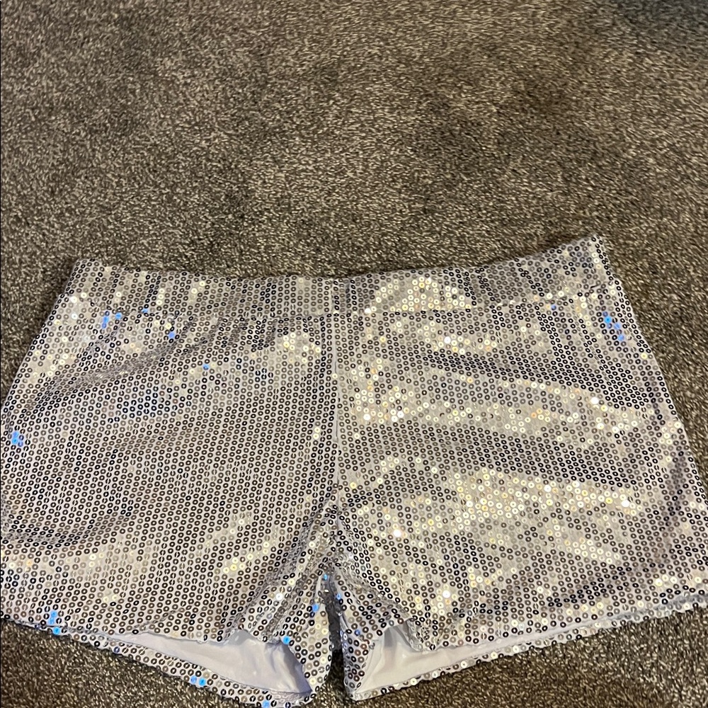 Spirit Silver Sequin Athletic Shorts